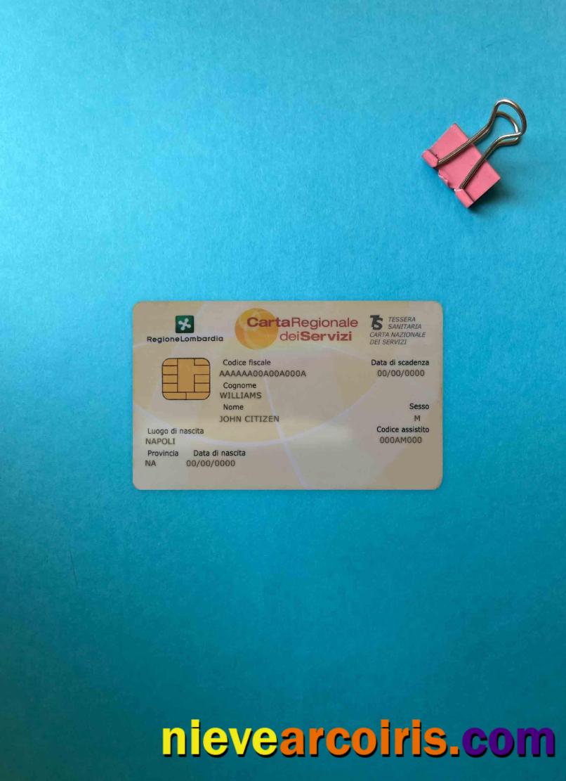 Italy health insurance card (Tessera sanitaria) Carta Regionale dei Servizi photolook